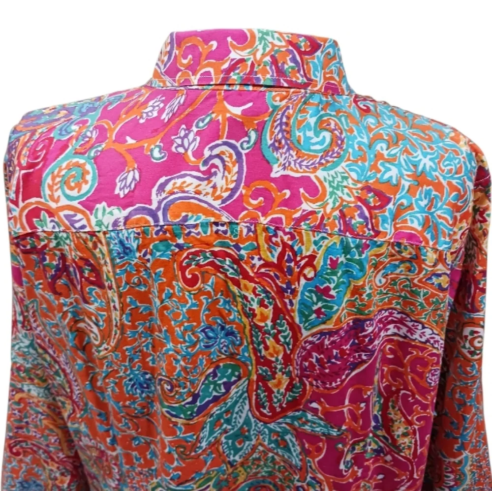 Lauren Ralph Lauren Colorful Button Up Shirt - Picture 4 of 9